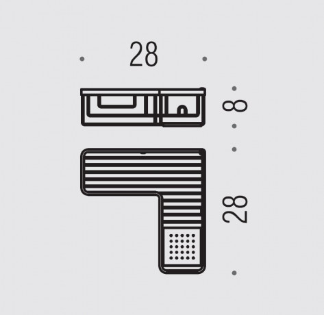 Полочка корзинка COLOMBO DESIGN ANGOLARI B9614 угловая одинарная с металлической полочкой цвет хром