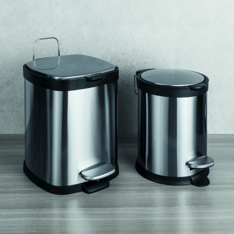 Ведро COLOMBO DESIGN COMPLEMENTI B9213 напольное с крышкой с педалью 5 л цвет нержавеющая сталь