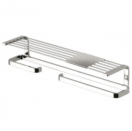 Полочка COLOMBO DESIGN TIME W4276S с бумагодержателем с полотенцедержателем с металлической полочкой цвет хром