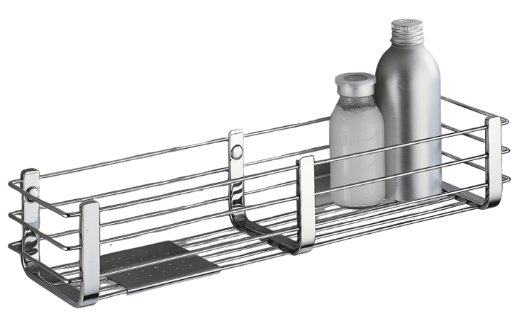 Полочка корзинка COLOMBO DESIGN ANGOLARI B9633 одинарная с металлической полочкой цвет хром