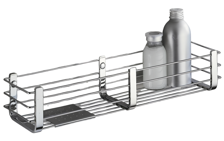 Полочка корзинка COLOMBO DESIGN ANGOLARI B9633 одинарная с металлической полочкой цвет хром