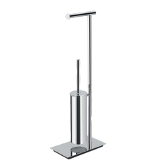 Стойка COLOMBO DESIGN SQUARE B9907.HPS1 напольная с держателем туалетной бумаги и ершиком цвет нержавеющая сталь