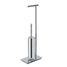 Стойка COLOMBO DESIGN SQUARE B9907.HPS1 напольная с держателем туалетной бумаги и ершиком цвет нержавеющая сталь