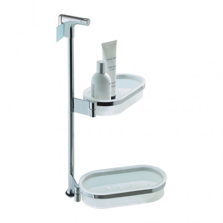 Полочка корзинка COLOMBO DESIGN ANGOLARI B9710 для душевого ограждения двойная цвет хром