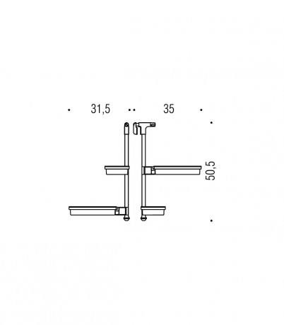 Полочка корзинка COLOMBO DESIGN ANGOLARI B9710 для душевого ограждения двойная цвет хром