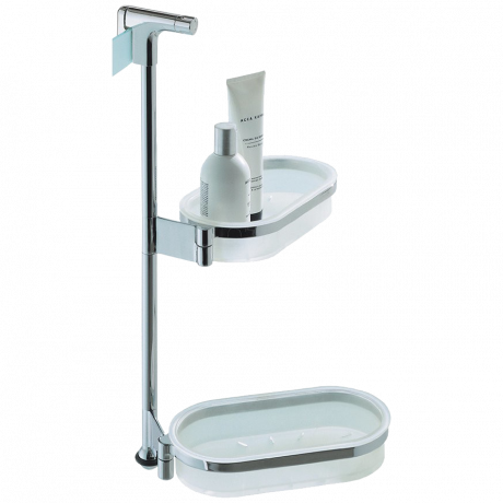 Полочка корзинка COLOMBO DESIGN ANGOLARI B9710 для душевого ограждения двойная цвет хром