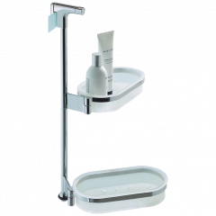 Полочка корзинка COLOMBO DESIGN ANGOLARI B9710 для душевого ограждения двойная цвет хром