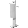 Стойка COLOMBO DESIGN SQUARE B9903 напольная с полотенцедержателем с мыльницей с держателем туалетной бумаги и с ершиком цвет хром