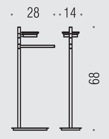 Стойка COLOMBO DESIGN SQUARE B9902 напольная с полотенцедержателем с мыльницей цвет хром