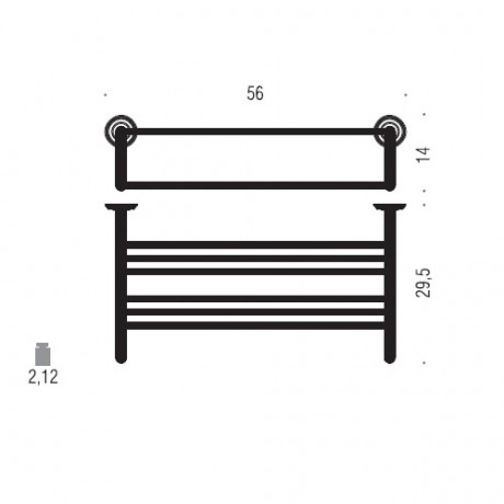 Полотенцедержатель COLOMBO DESIGN HERMITAGE B3387 Полка двойная цвет хром