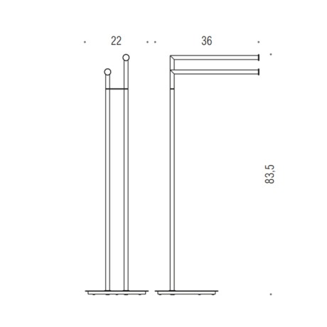 Стойка COLOMBO DESIGN MINI B4038.GM с полотенцедержателем двойным цвет графит матовый