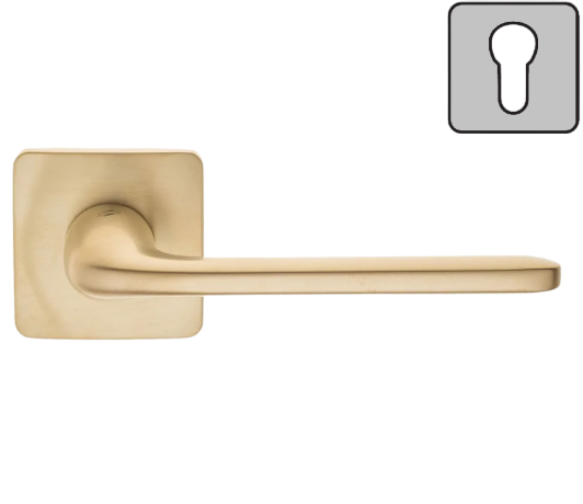 Дверная ручка Colombo Design ROBOQUATTRO S ID51RY золото матовое в комплекте с накладками под цилиндр