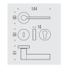 Дверная ручка Colombo Design TOOL MD11R хром в комплекте с накладками под ключ для межкомнатных дверей