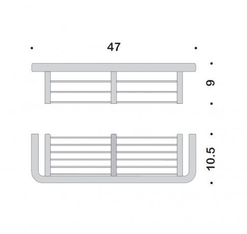 Полочка корзинка COLOMBO DESIGN LULU B6233 одинарная цвет хром