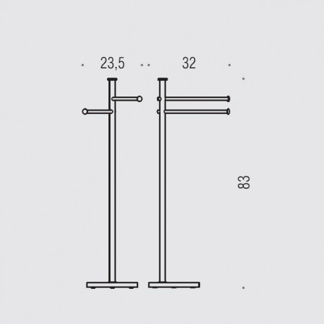 Стойка COLOMBO DESIGN PLUS W4936 с полотенцедержателем двойным цвет хром