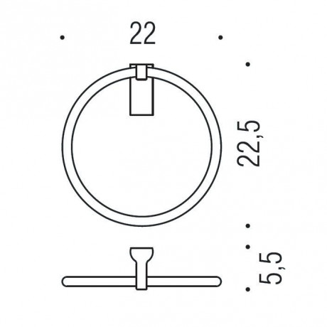 Полотенцедержатель COLOMBO DESIGN LUNA B0111 кольцо цвет хром
