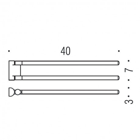 Полотенцедержатель COLOMBO DESIGN LUNA B0112 двойной поворотный цвет хром