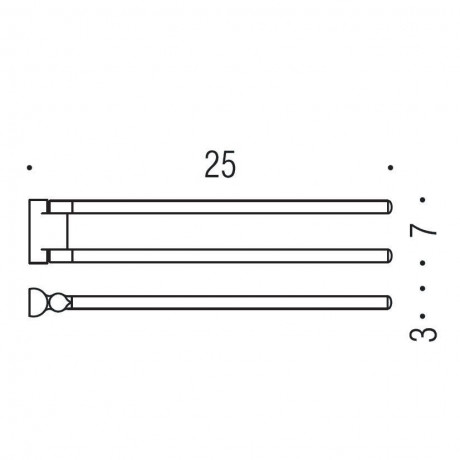 Полотенцедержатель COLOMBO DESIGN LUNA B0113 двойной поворотный цвет хром