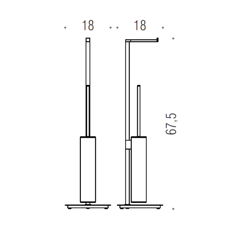 Стойка COLOMBO DESIGN MINI Q B5018.GM с держателем туалетной бумаги и ершиком цвет графит матовый