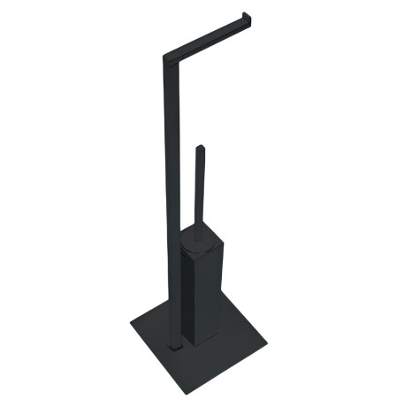 Стойка COLOMBO DESIGN MINI Q B5018.GM с держателем туалетной бумаги и ершиком цвет графит матовый