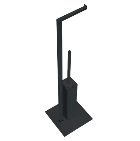 Стойка COLOMBO DESIGN MINI Q B5018.GM с держателем туалетной бумаги и ершиком цвет графит матовый