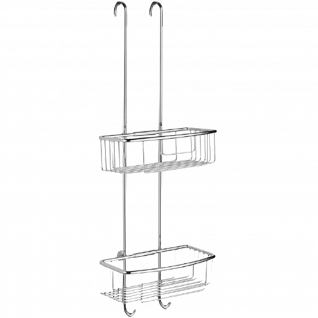Полочка корзинка COLOMBO DESIGN CAVALLETTI E SEDILI B9635 навесная двойная с крючками цвет хром