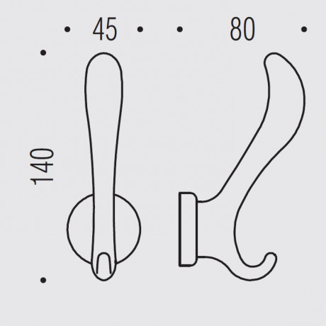 Крючок COLOMBO DESIGN GOLF AR17.GOLD двойной цвет золото