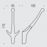 Крючок COLOMBO DESIGN HOOK 2 AM27 тройной цвет хром