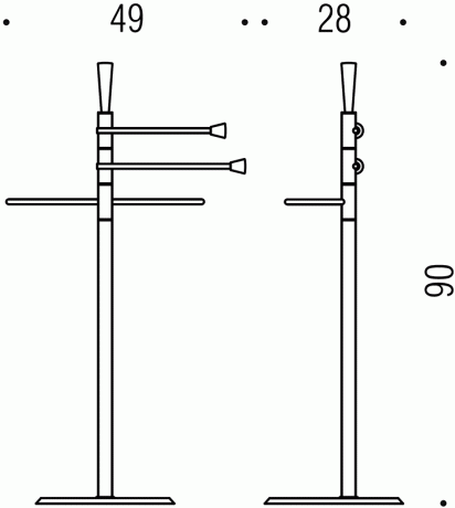 Стойка COLOMBO DESIGN ISOLE B9415N напольная с 3 полотенцедержателями цвет хром