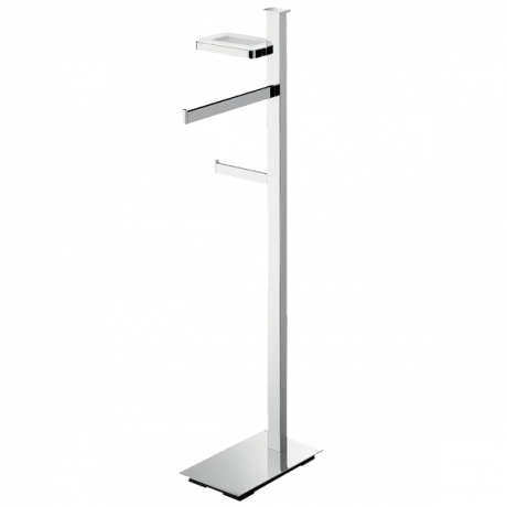 Стойка COLOMBO DESIGN UNITS B9113S напольная с полотенцедержателем с мыльницей с держателем туалетной бумаги цвет хром