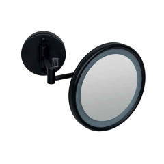 Косметическое зеркало COLOMBO DESIGN SPECCHI INGRANDITORI B9954.NE настенное с подсветкой увеличение 3 раза питание от сети цвет черный матовый