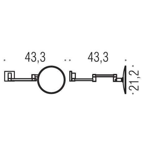 Косметическое зеркало COLOMBO DESIGN SPECCHI INGRANDITORI B9759 настенное увеличение 3,5 раза цвет хром