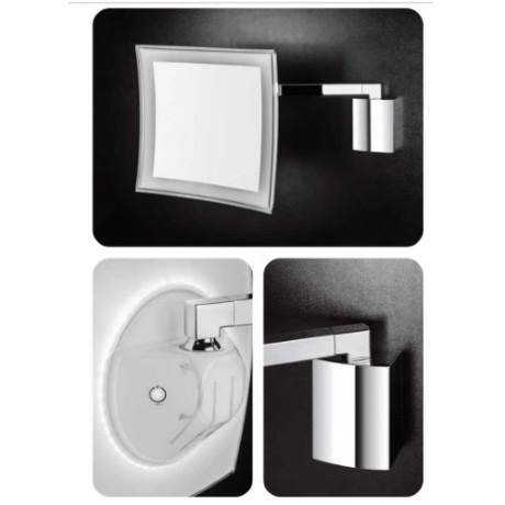 Косметическое зеркало COLOMBO DESIGN SPECCHI INGRANDITORI B9760 настенное с подсветкой увеличение 3,5 раза питание от сети цвет хром