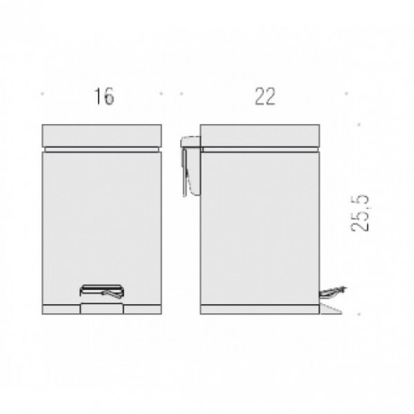 Ведро COLOMBO DESIGN COMPLEMENTI B9210 напольное с крышкой с педалью 3 л цвет нержавеющая сталь