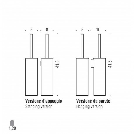 Ершик COLOMBO DESIGN CONTRACT B9706 Подвесной цвет хром
