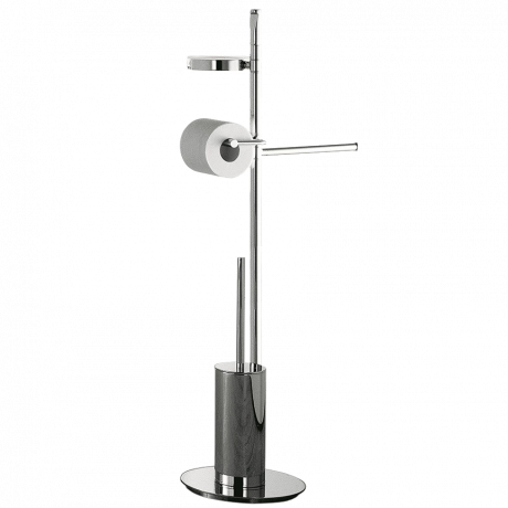 Стойка COLOMBO DESIGN PLANETS B9833 напольная с полотенцедержателем с мыльницей с держателем туалетной бумаги и с ершиком цвет хром