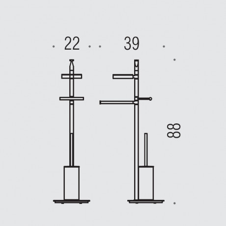 Стойка COLOMBO DESIGN PLANETS B9833 напольная с полотенцедержателем с мыльницей с держателем туалетной бумаги и с ершиком цвет хром