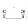 Полотенцедержатель COLOMBO DESIGN PORTOFINO B3209 широкий 35 см цвет хром