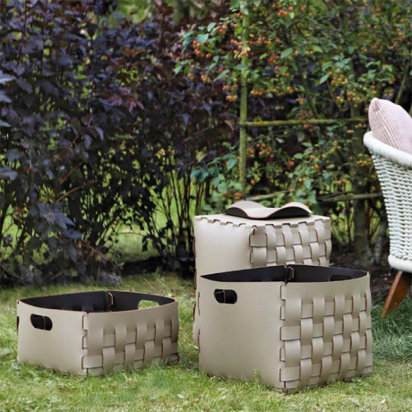 Корзинка COLOMBO DESIGN ADJ 2045.16/10 настольная напольная цвет панна котта/белый