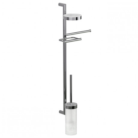 Стойка COLOMBO DESIGN PLANETS B9822 настенная с полотенцедержателем с мыльницей с держателем туалетной бумаги и с ершиком цвет хром