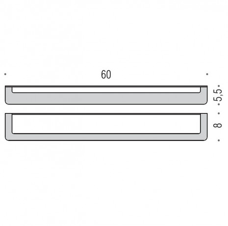 Полотенцедержатель COLOMBO DESIGN OVER B7011 широкий цвет нержавеющая сталь