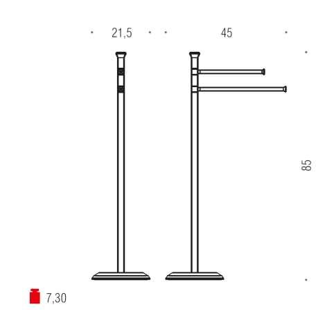 Стойка COLOMBO DESIGN PORTOFINO B3238 с полотенцедержателем цвет хром