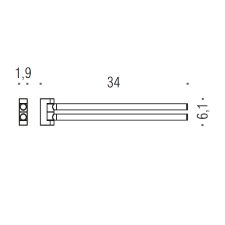 Полотенцедержатель COLOMBO DESIGN MINI B4012.NM двойной цвет черный матовый