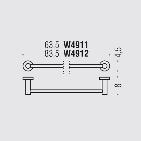 Полотенцедержатель COLOMBO DESIGN PLUS W4912.GM широкий цвет графит матовый