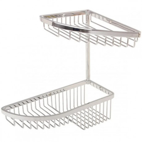 Полочка корзинка COLOMBO DESIGN ANGOLARI B9607 угловая двойная цвет хром