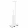 Стойка COLOMBO DESIGN SQUARE B9907.BM напольная с держателем туалетной бумаги и ершиком цвет белый матовый
