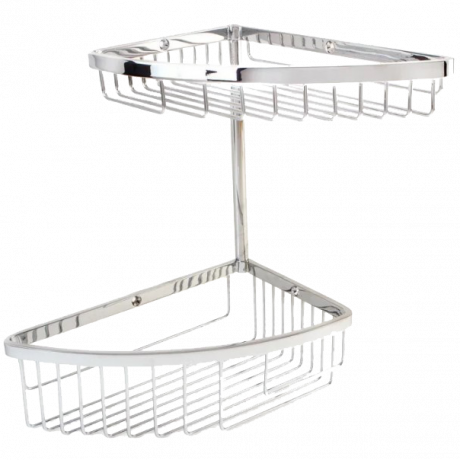 Полочка корзинка COLOMBO DESIGN ANGOLARI B9609 угловая двойная цвет хром