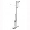 Стойка COLOMBO DESIGN SQUARE B9918 напольная с полотенцедержателем с дозатором с держателем туалетной бумаги и с ершиком цвет хром