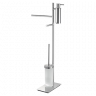 Стойка COLOMBO DESIGN SQUARE B9918 напольная с полотенцедержателем с дозатором с держателем туалетной бумаги и с ершиком цвет хром