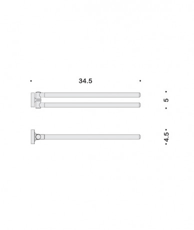 Полотенцедержатель COLOMBO DESIGN BASIC B2712 двойной поворотный цвет хром